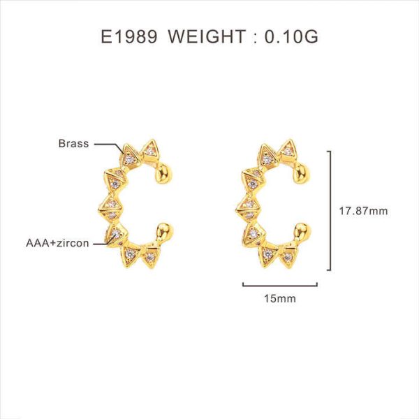 Ear Cuff Earrings Fancy Style Cubic Zirconia Non Piercing Earrings Women