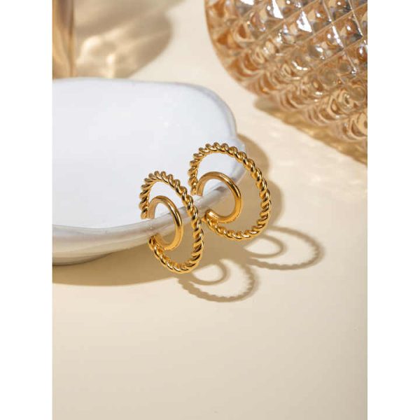 New Design Stainless Steel 18K PVD Gold Plated Ear Cuff Ear Bone Clips Earrings for Women Fashion Jewelry