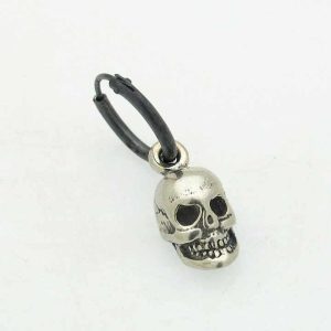 Skull Punk Gothic Stainless Steel Cuff Earrings for Men Unisex Gothic Jewelry Trendy Hoop Earrings