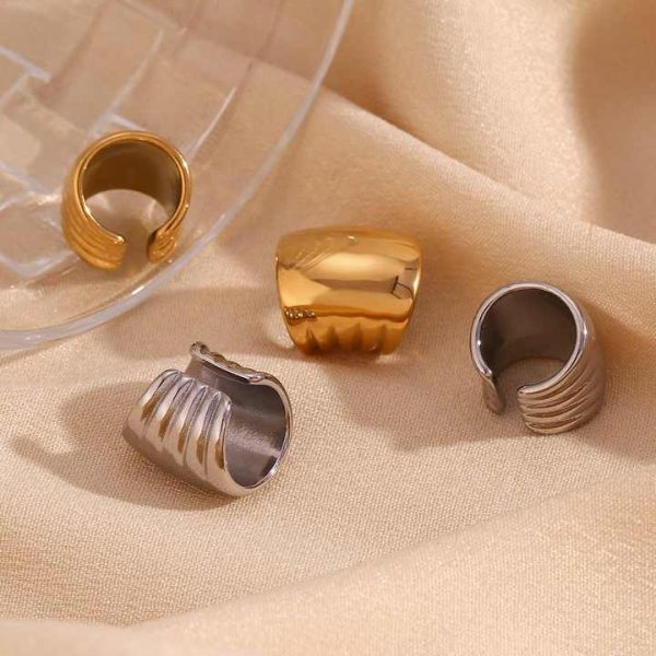 Guarantee Exaggerated Fashion Ear Cuff 18K Gold Plated Jewelry Tarnish Free Jewelry 316L Stainless Steel Earrings