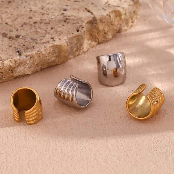 Guarantee Exaggerated Fashion Ear Cuff 18K Gold Plated Jewelry Tarnish Free Jewelry 316L Stainless Steel Earrings