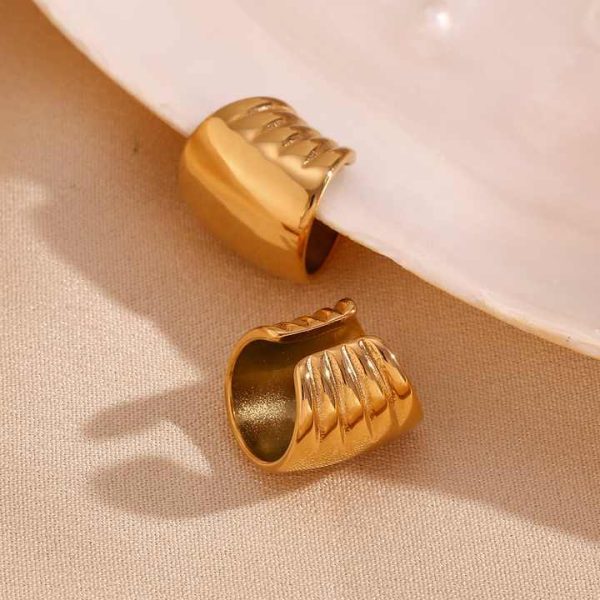 Guarantee Exaggerated Fashion Ear Cuff 18K Gold Plated Jewelry Tarnish Free Jewelry 316L Stainless Steel Earrings