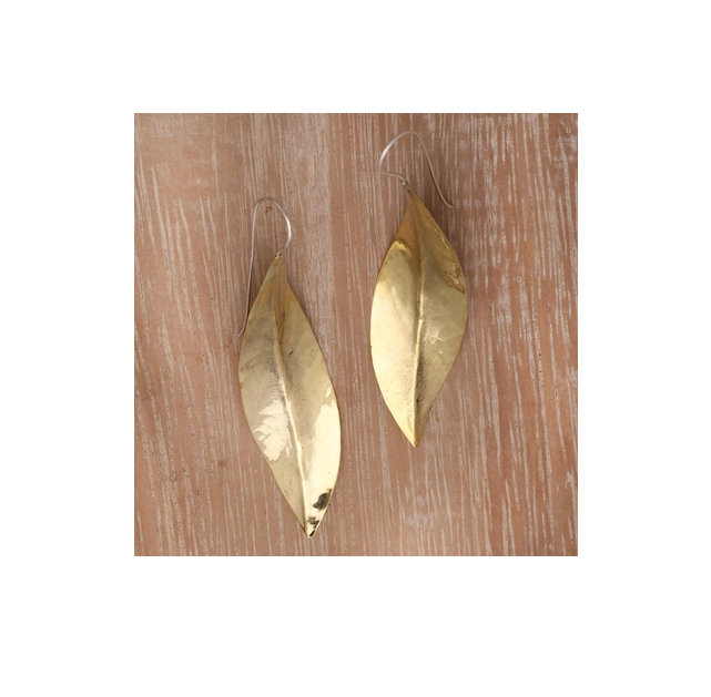 Brass Hoop Earrings for Women Jewelry for Leaf Design Piece for Customized Size Cheap Price