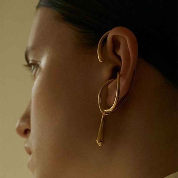 Trendy Ear Clip Gold Silver Color Metal Geometric Irregular Ear Cuff Women Fashion Jewelry Accessories No Piercing Ear Jewelry