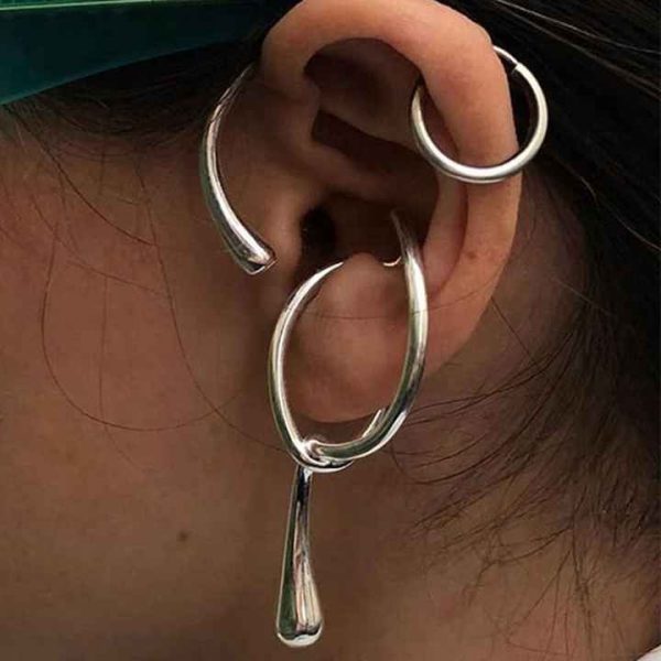 Trendy Ear Clip Gold Silver Color Metal Geometric Irregular Ear Cuff Women Fashion Jewelry Accessories No Piercing Ear Jewelry