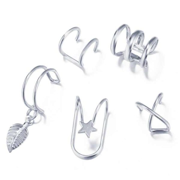 Go Party 11Styles Ear Clip Jewelry Set Fashion Geometric Leaf Star Earrings Non Piercing Cartilage Ear Cuffs Earrings