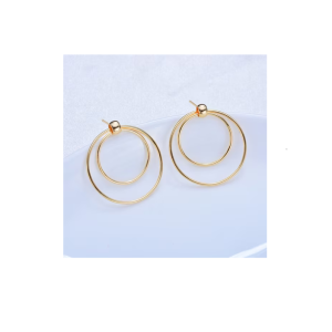 Brass Earrings Manufacturer Direct Sale Bulk Color Hoop Earring Gold New Trendy for Women Brass Round