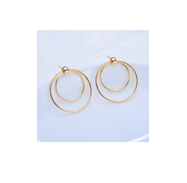 Brass Earrings Manufacturer Direct Sale Bulk Color Hoop Earring Gold New Trendy for Women Brass Round