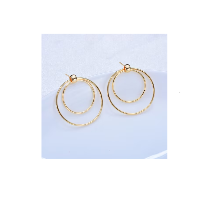 Brass Earrings Manufacturer Direct Sale Bulk Color Hoop Earring Gold New Trendy for Women Brass Round