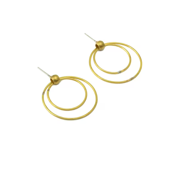 Brass Earrings Manufacturer Direct Sale Bulk Color Hoop Earring Gold New Trendy for Women Brass Round