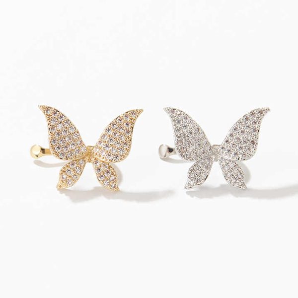Joyas Fashion Jewelry Elegant Zircon Custom butterfly Designer Ear Cuff Earrings for Women
