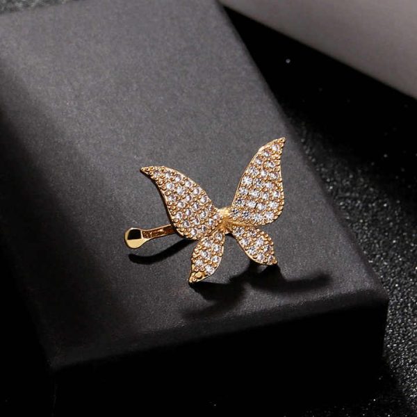 Joyas Fashion Jewelry Elegant Zircon Custom butterfly Designer Ear Cuff Earrings for Women