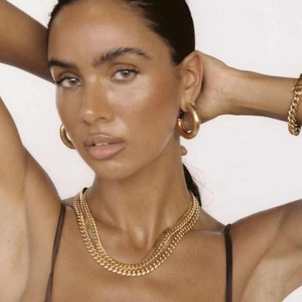 Fashion Jewelry 18K Gold Plated Stainless Steel Round C Shape Empty Tube Large Statement Earrings
