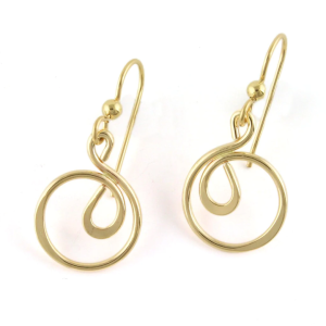 Classic Modern Round Brass Gold Electroplated Hoop Earrings for Women Stylish Cuff Jewelry Gift