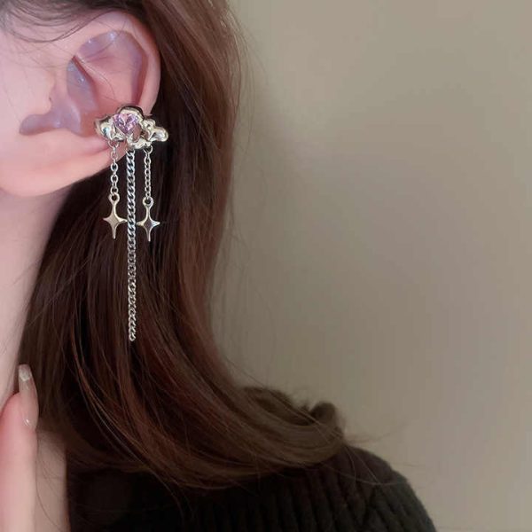 Multi Style Ear Clip Earring Trendy Micro Insert Crystal Butterfly Bow Elf Ear Cuff Wrap Clip Earring for Women
