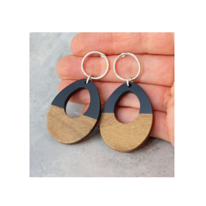 Stainless Steel and Resin Cuff Earrings Modern Geometric Wing Design Imitation Pearl Accents Highly Polished Finish Women's Jewelry for Special Occasions