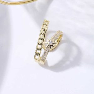 Vintage 14K Gold Plated Copper Alloy Zircon Ear Cuff Earrings for Women, Party Gift Jewelry