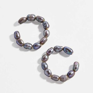 Elegant Adjustable Women Fashion Jewelry Natural Freshwater Pearl Non Pierced Ear Cuff Clip on Earrings