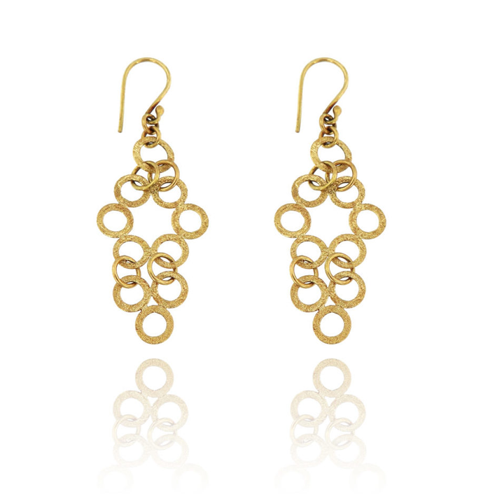 Latest Collection Round Brass Earrings Brass Ladies Stud Earring Jewelry Fashion Jewelry Earrings Customization