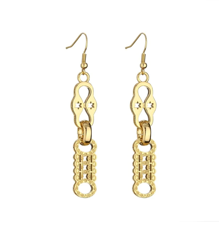 Latest Collection Round Brass Earrings Brass Ladies Stud Earring Jewelry Fashion Jewelry Earrings Customization