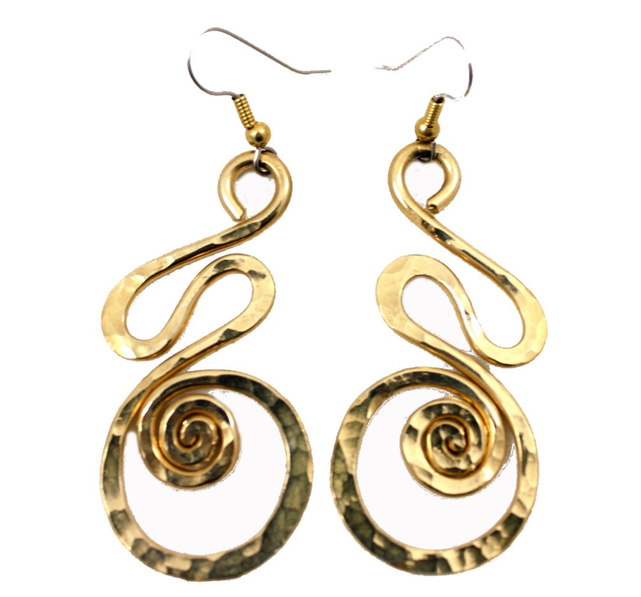 Latest Collection Round Brass Earrings Brass Ladies Stud Earring Jewelry Fashion Jewelry Earrings Customization