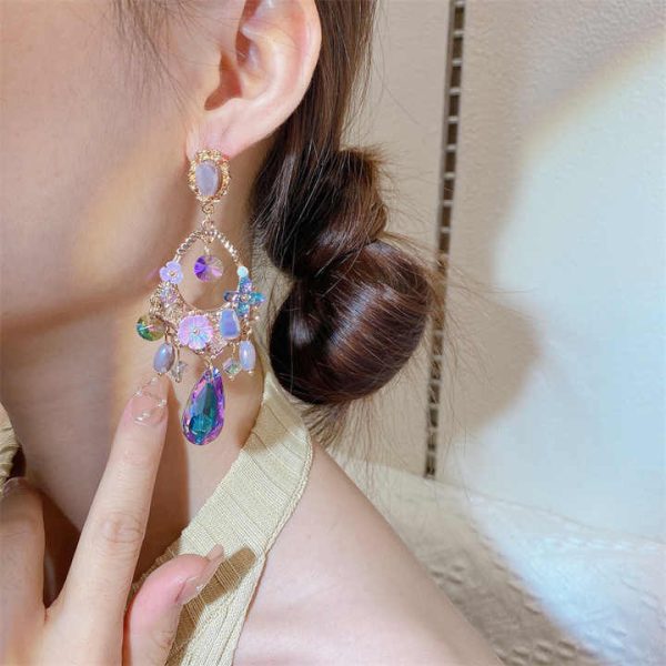 Korean Fashion Baroque Style Temperament Earrings Women Party Luxury Drop Earrings