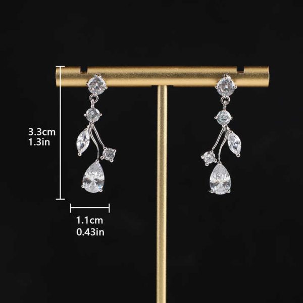Fashion Earrings Women Trend 2022 Platinum Plating Silvery Zircon Drop Earrings Charm