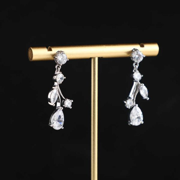 Fashion Earrings Women Trend 2022 Platinum Plating Silvery Zircon Drop Earrings Charm