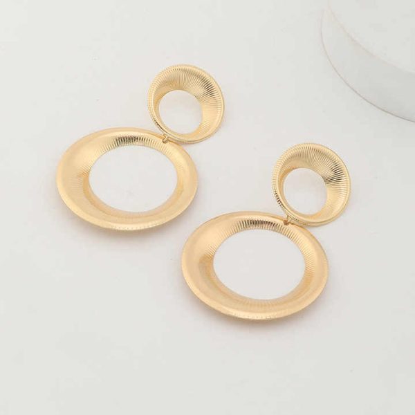 Creative Design Bump Gourd Drop Earrings Fashion Simple Metal Geometric Earrings Women