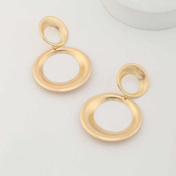 Creative Design Bump Gourd Drop Earrings Fashion Simple Metal Geometric Earrings Women