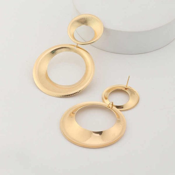 Creative Design Bump Gourd Drop Earrings Fashion Simple Metal Geometric Earrings Women