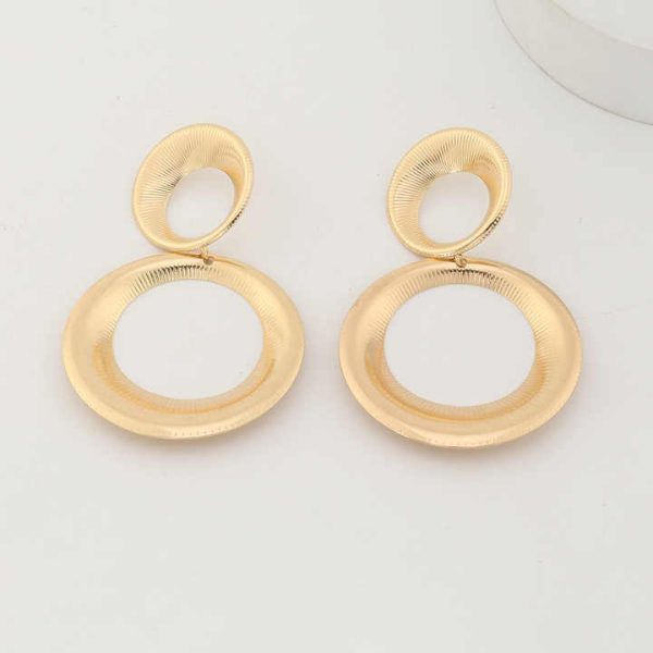 Creative Design Bump Gourd Drop Earrings Fashion Simple Metal Geometric Earrings Women