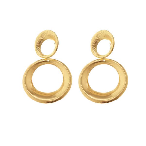 Creative Design Bump Gourd Drop Earrings Fashion Simple Metal Geometric Earrings Women