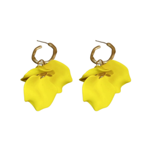 Qi Wei Wholesale Fashion Drop Earrings Beautiful Petals Ear Studs Real Gold Electroplated Silver Needle Vacation Style Ear
