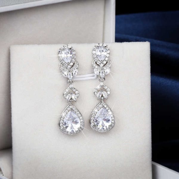 Fashion Jewelry KYED0561 Multicolor Color 3A Zircon Drop Earrings for Women