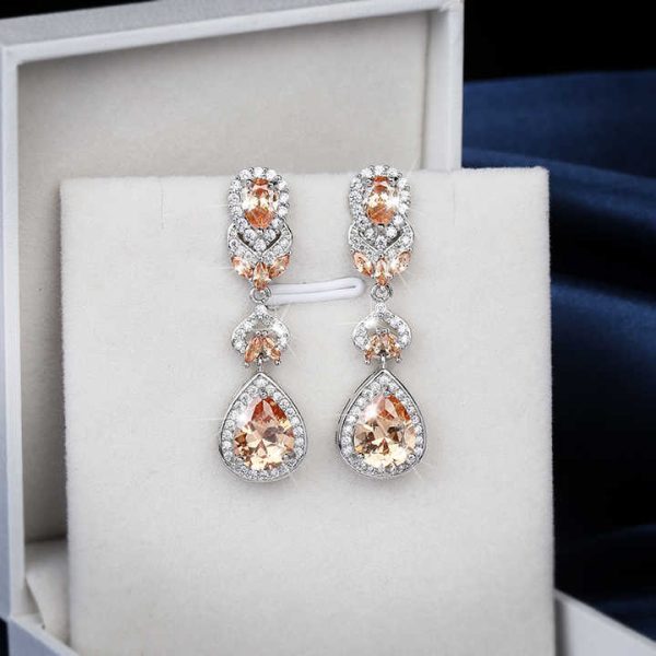 Fashion Jewelry KYED0561 Multicolor Color 3A Zircon Drop Earrings for Women