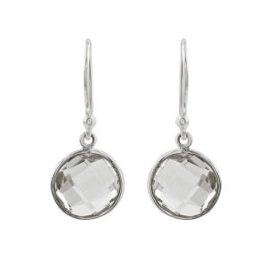 Trendy Women's 925 Sterling Silver Crystal Drop Dangle Earrings for Everyday Wear