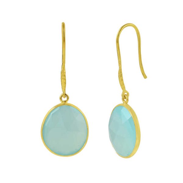 Women's New Trendy 925 Sterling Silver Drop Earrings with Crystal Faceted Stone Fashion Jewelry