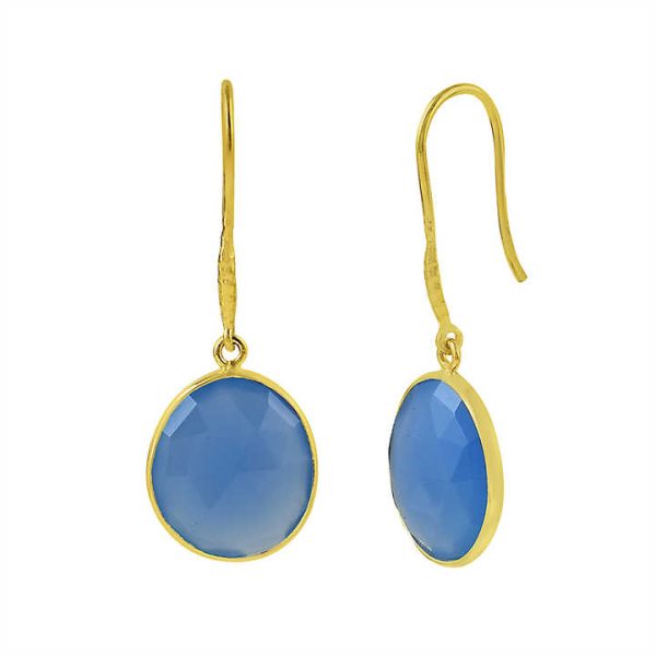 Women's New Trendy 925 Sterling Silver Drop Earrings with Crystal Faceted Stone Fashion Jewelry