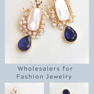 Trendy Brass Gold Plated Baroque Pearl Drop Earrings with Zircon Accents for Women