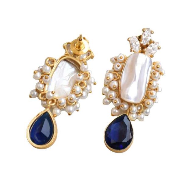 Baroque Pearl Gold Plated Fashion Drop Earrings With Zircon Manufacturer Wholesale Drop Earrings With Zircon