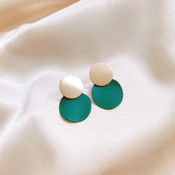 Hot Sale Bohemia Style Metal Matte Round Shape Simple 925 Sliver Jewelry Drop Earrings for Women Girl