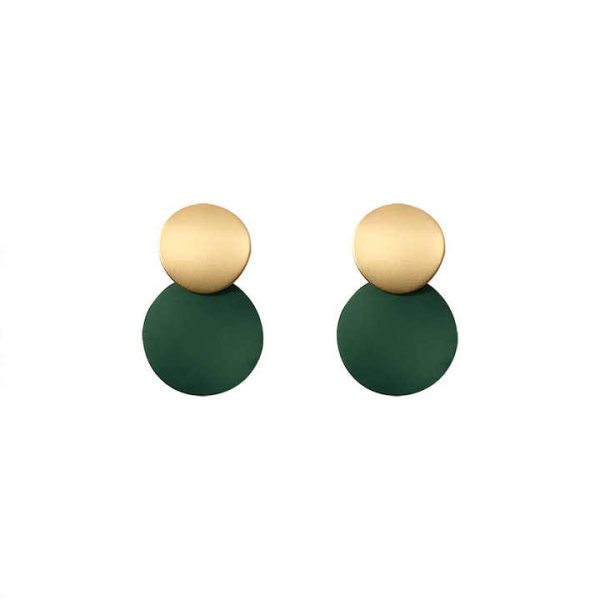 Hot Sale Bohemia Style Metal Matte Round Shape Simple 925 Sliver Jewelry Drop Earrings for Women Girl