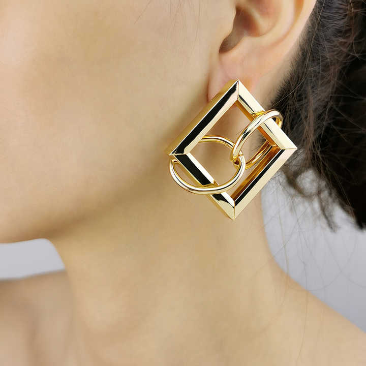 Wholesale Vintage Boho Metal Geometric Statement Earrings for Women New Fashion Jewelry