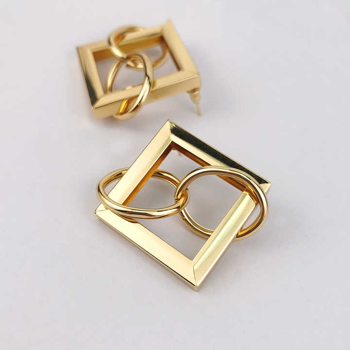 Wholesale Vintage Boho Metal Geometric Statement Earrings for Women New Fashion Jewelry