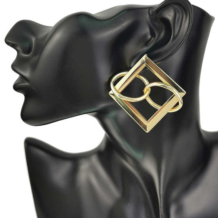 Wholesale Vintage Boho Metal Geometric Statement Earrings for Women New Fashion Jewelry