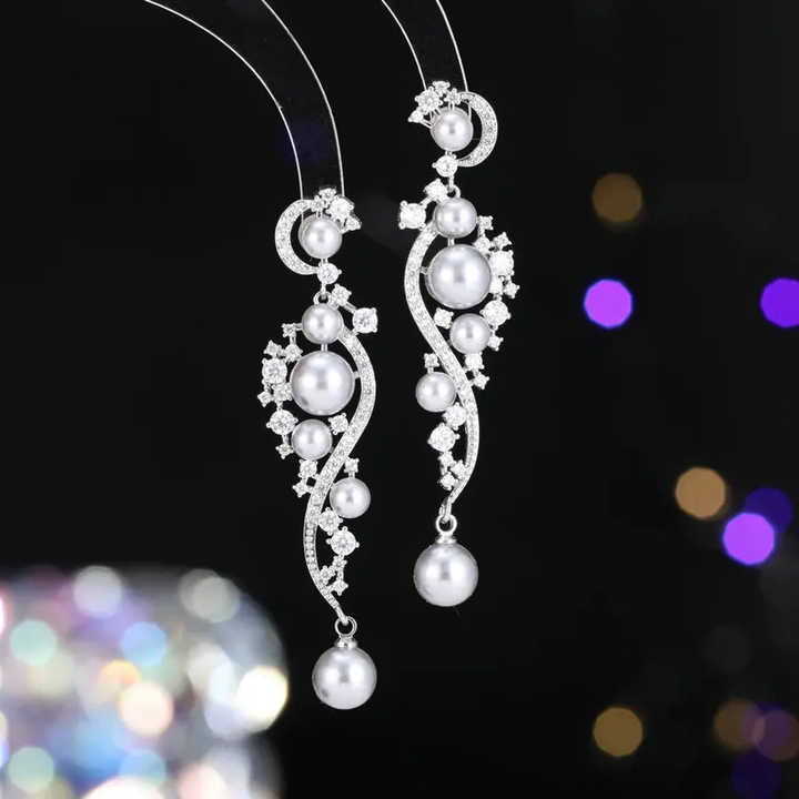 Fashionable and Elegant Bride Earrings Women's Light Luxury Vintage Elegant and Niche Wedding Earrings Accessories