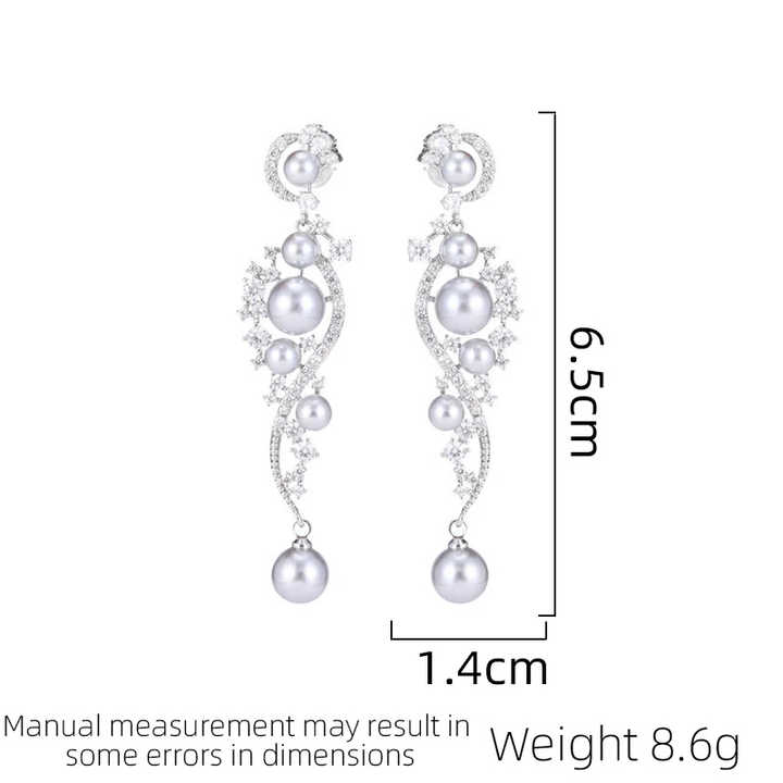 Fashionable and Elegant Bride Earrings Women's Light Luxury Vintage Elegant and Niche Wedding Earrings Accessories