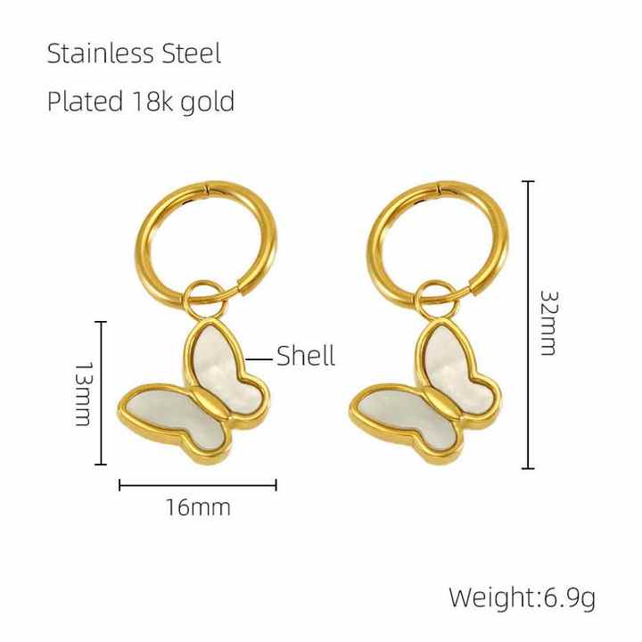 Cute Epoxy Resin Pendientes Earrings High Fashion Minimalist Jewelry Stainless Steel 18k Gold Drop Hoop Earrings