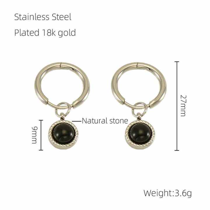 Cute Epoxy Resin Pendientes Earrings High Fashion Minimalist Jewelry Stainless Steel 18k Gold Drop Hoop Earrings